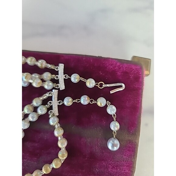Multistrand Adjustable Beaded Necklace Vintage Japan Costume Jewelry, READ - Picture 7 of 10